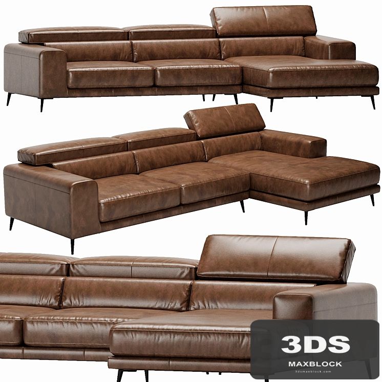 Ditre Italia Anderson Chaise Lounge Leather