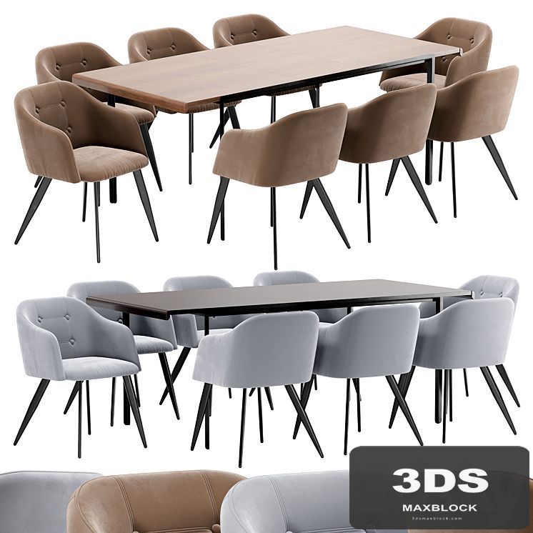 DC-9505 dining chair and Nadyria table