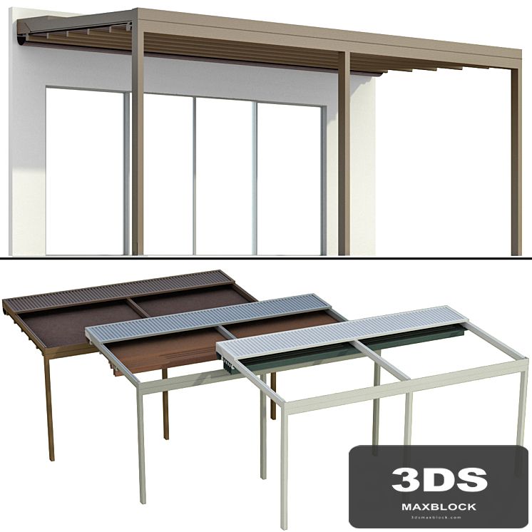 Metal pergola gazebo canopy with awning