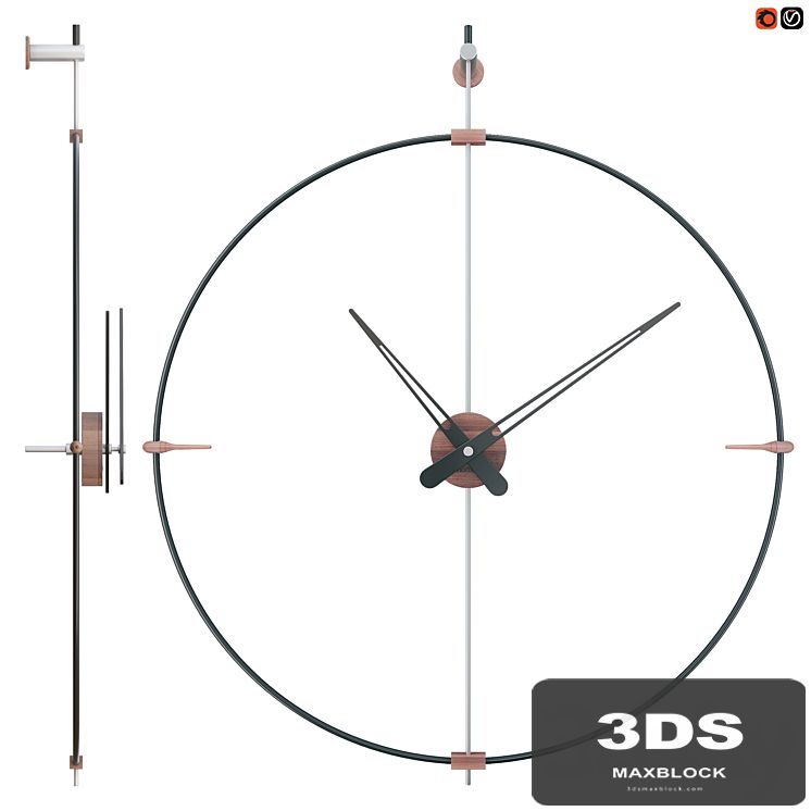 Mini Bilbao Black Clock by Jose Maria Reina for NOMON
