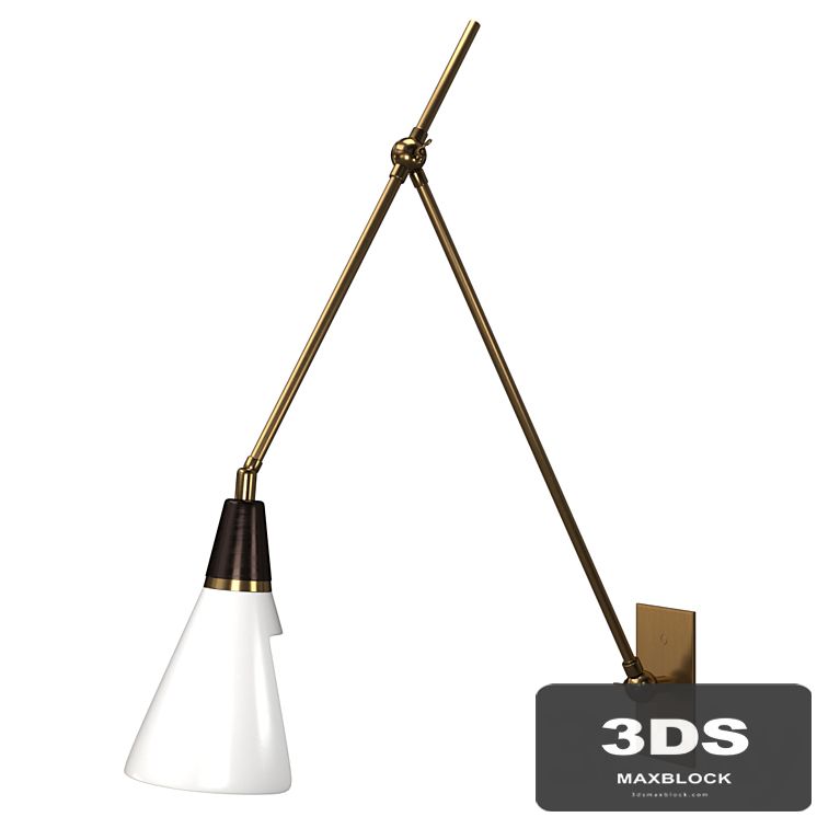 Magari Adjustable Wall Lamp in Bronze, White and Brass by Blueprint Lighting Sconce