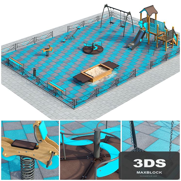 Stylish turquoise playground. Playground