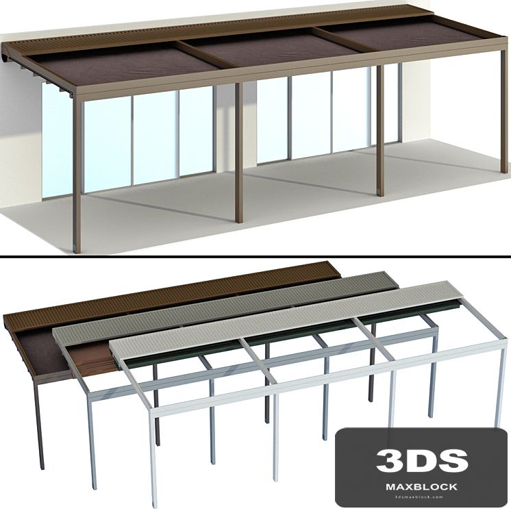 Metal pergola gazebo canopy with awning