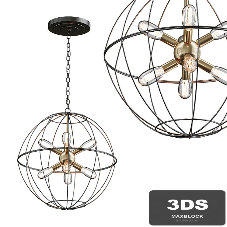 YOUNG HOUSE LOVE LARGE WIRE GLOBE SPUTNIK CHANDELIER