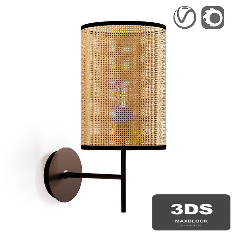 Metal and braided wall lamp, Cara