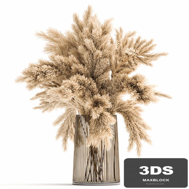 Beautiful lush bouquet of dried flowers in a vase with dry branches of pampas, reeds. 122.