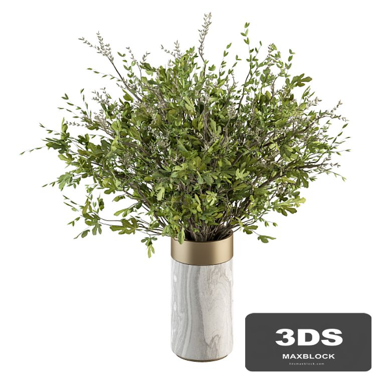 Bouquet - Green Branch in Stone vase 55