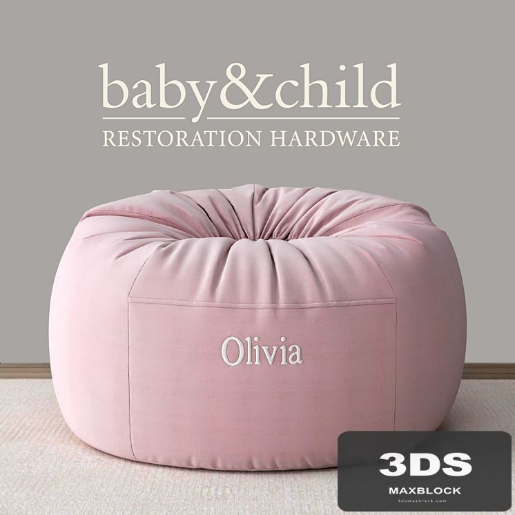 RH / WASHED VELVET BEAN BAG COVER