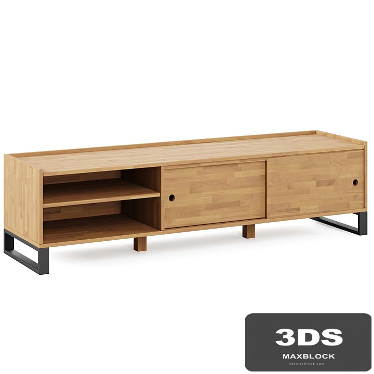 Hiba Solid Oak & Steel TV Unit 2 by LA REDOUTE INTERIEURS