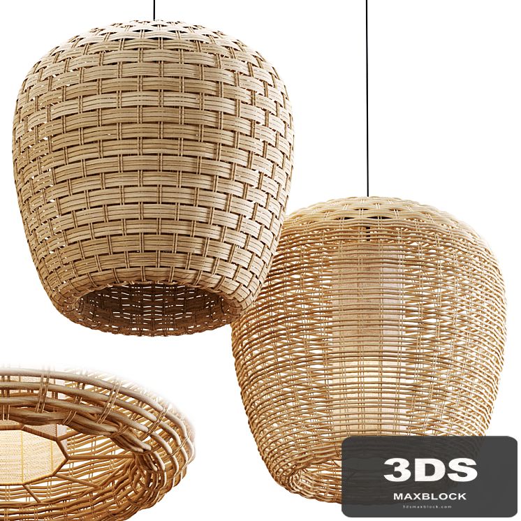 Rattan pendant lights 147