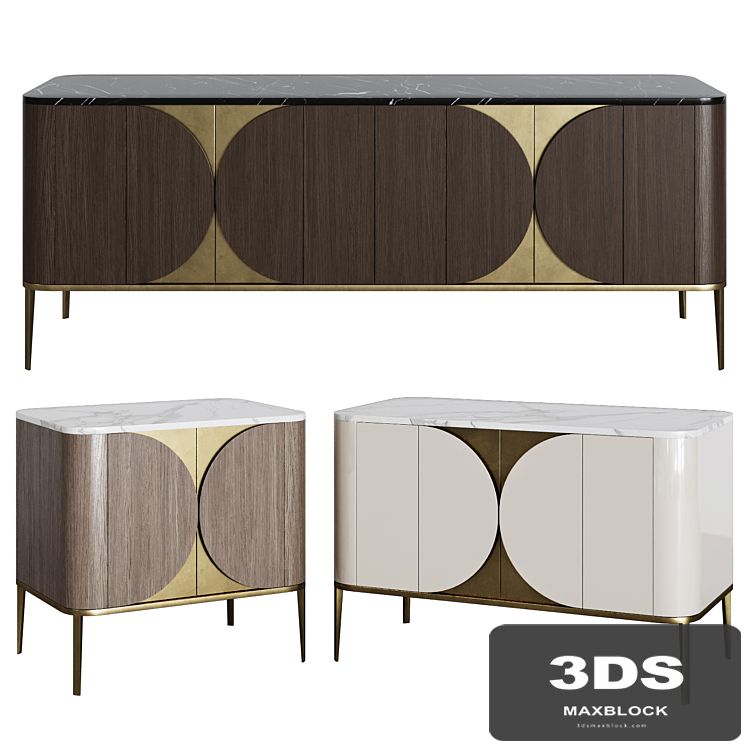 Art Deco chest of drawers and bedside 06