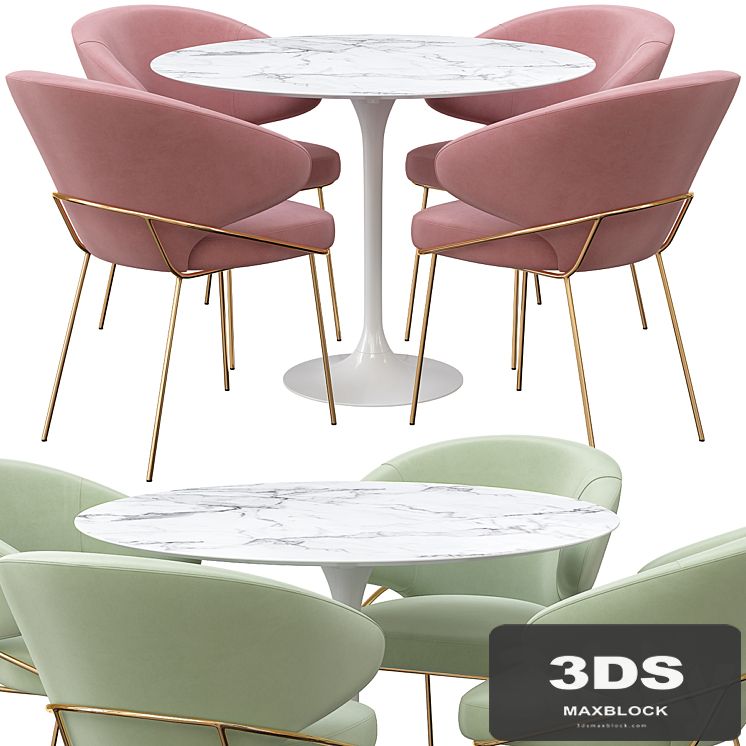 Kinley Chair & Apriori T Dining Table
