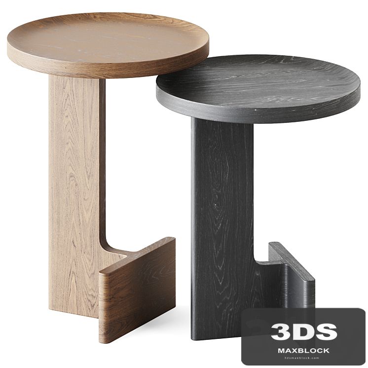 Wooden Beam Side Tables by Ariake