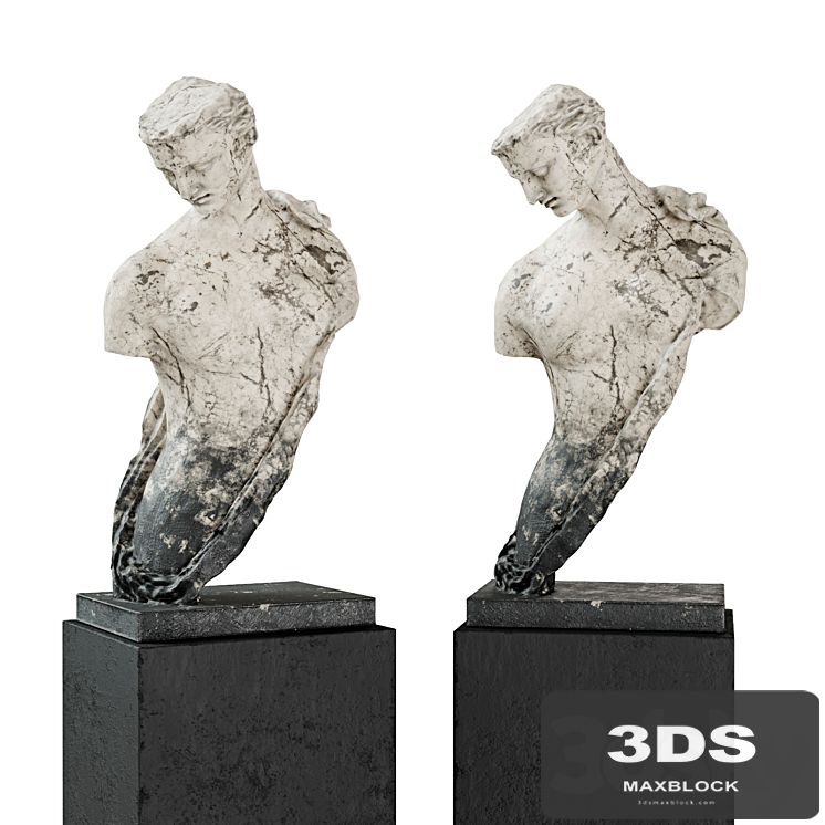 Greek woman torso pedestal marble