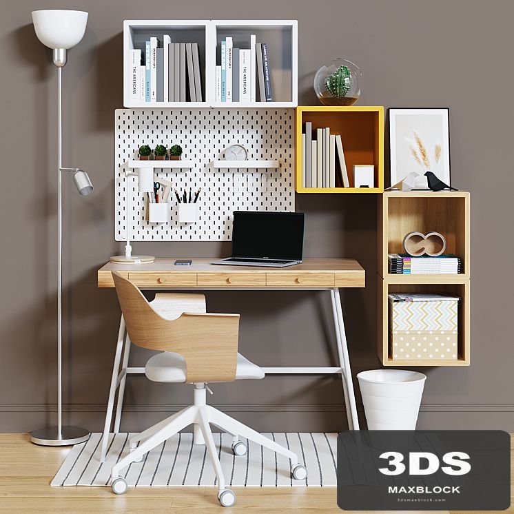 Workplace set with decor IKEA. Sk_3