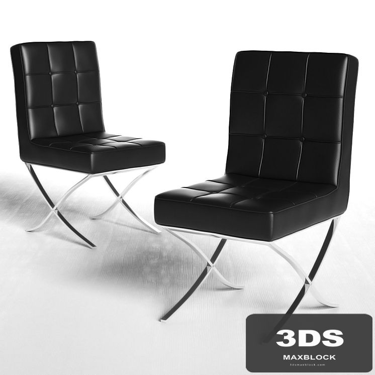 Milania Black Leather Dining Chairs