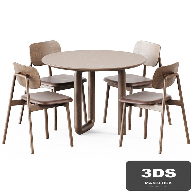 Mono Table by Objects and Ideas and Wooden Klara Chair by Moroso