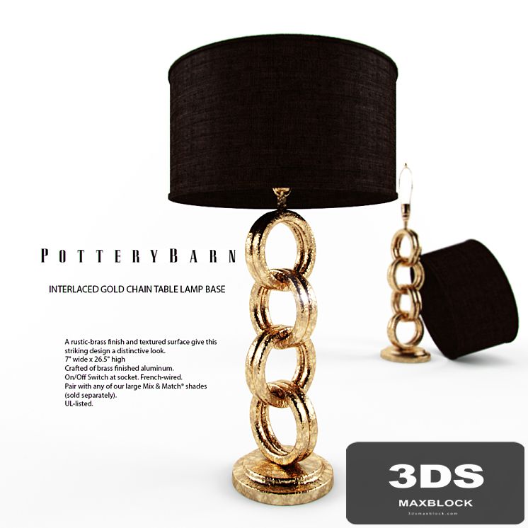INTERLACED GOLD CHAIN ​​TABLE LAMP BASE