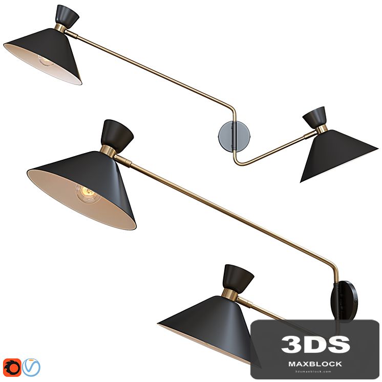 Wall lamp Zoticus 2 arms