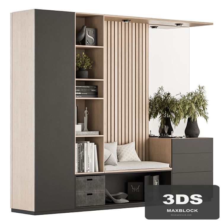 Hallway 17 - Black and Wood Set