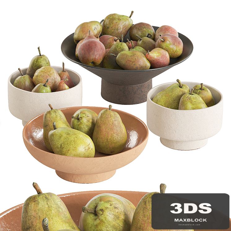 Pears in bowls