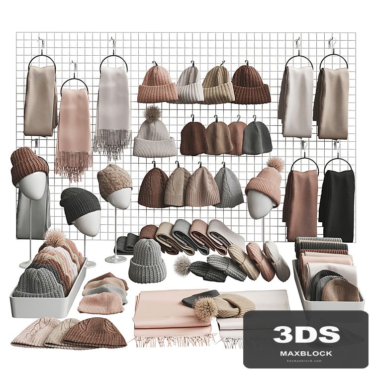 Set of hats and accessories 01