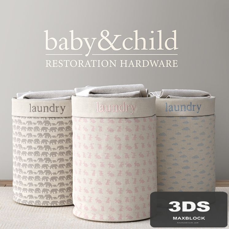 RH / NURSERY CANVAS HAMPER