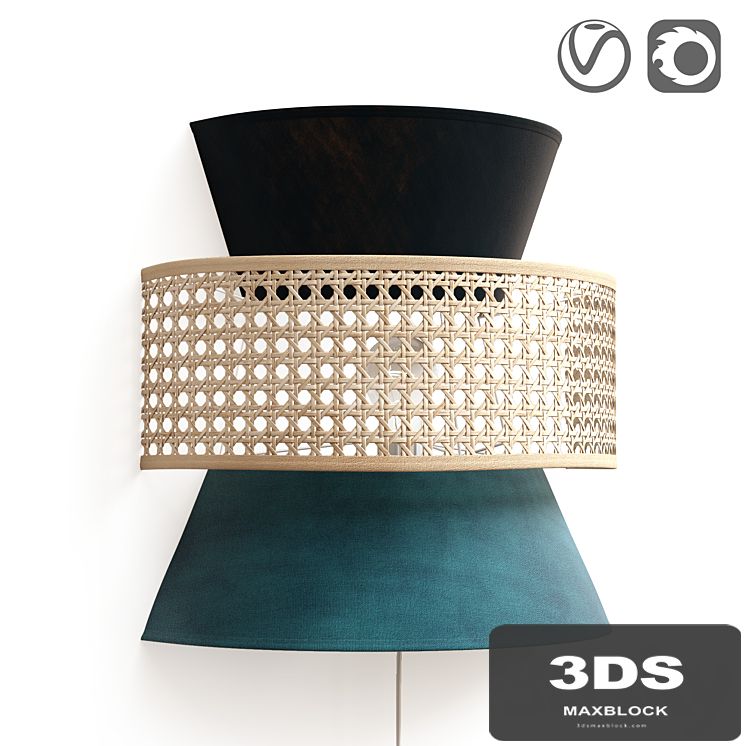 Wicker rattan wall lamp DOLKIE