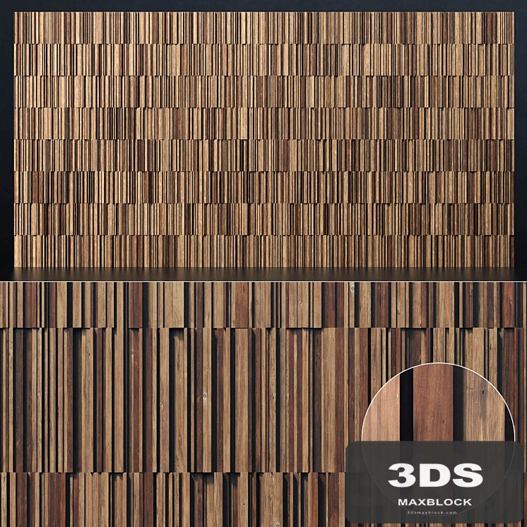 Panel rail line wood n1 / Panel from long strips wood number 1