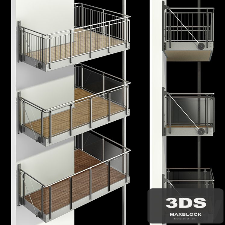 Metal balcony (3 types of cantilever balconies)