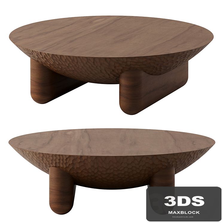 Vesta Drusus Embossed Metal Coffee Table by Chairish