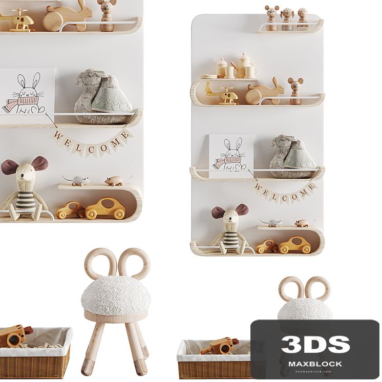 Children room. Decor set 04