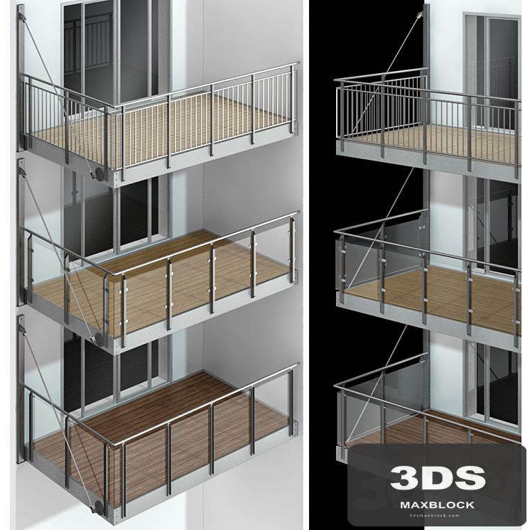 Metal balcony / Metal balcony (3 types of cantilever balconies)