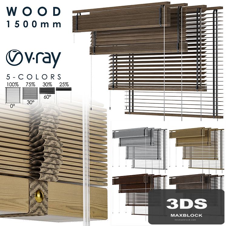 Wood Blind 1500mm-Vray