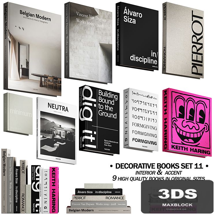 058_Decorative books set 11 neutral 03