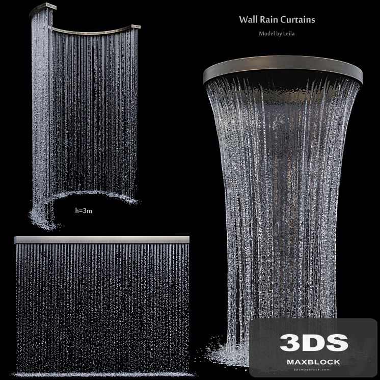 Wall rain curtain waterfall