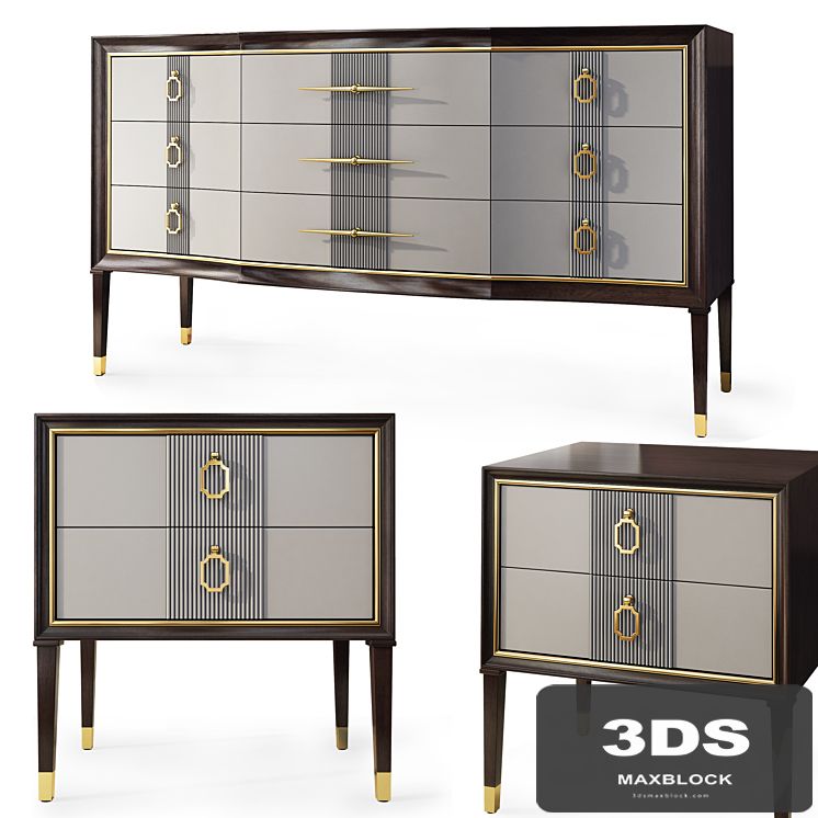 Chest of drawers and bedside table Caffe 'Bianco. Nightstand, sideboard by Stella del mobile
