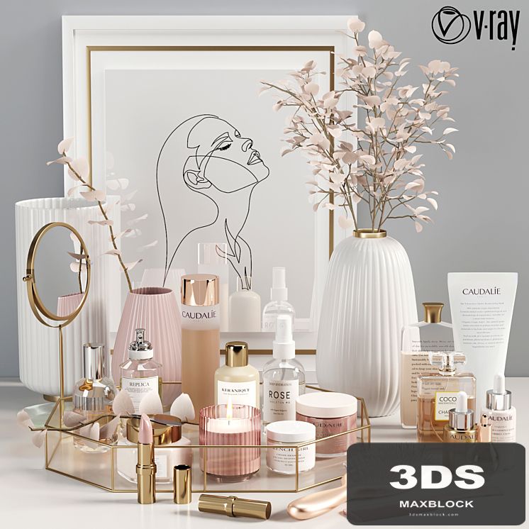 beauty decorative set 02_vray