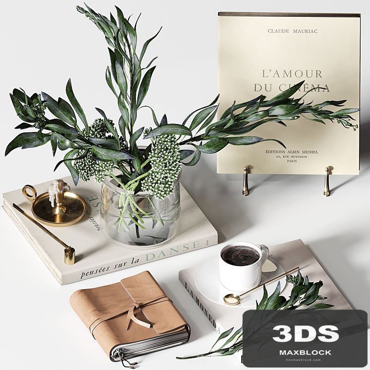 Decorative set 018 with coffee and bouquet