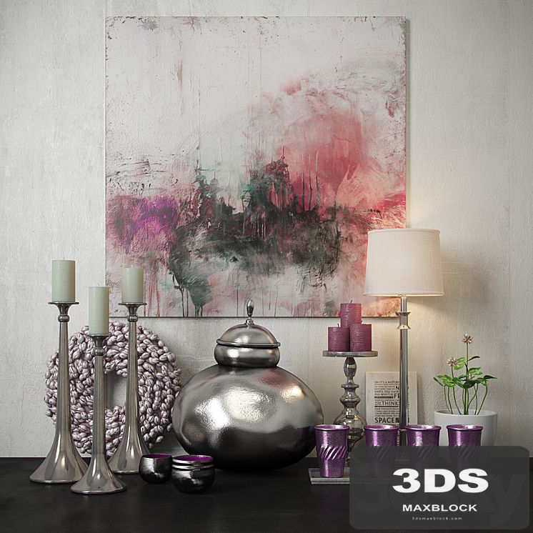 Pink decorative set