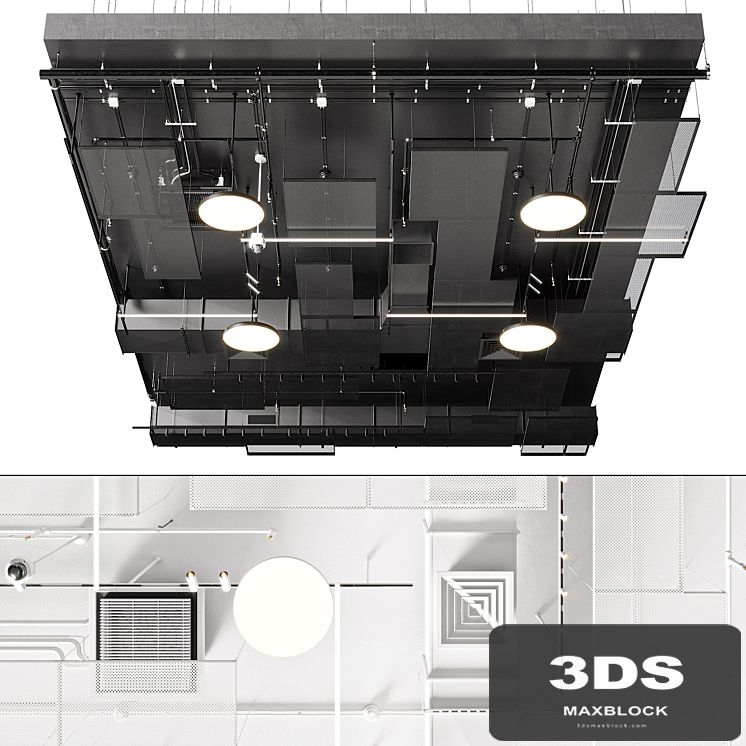 Industrial ceiling, Ducting, Lighting, CAC, CCTV