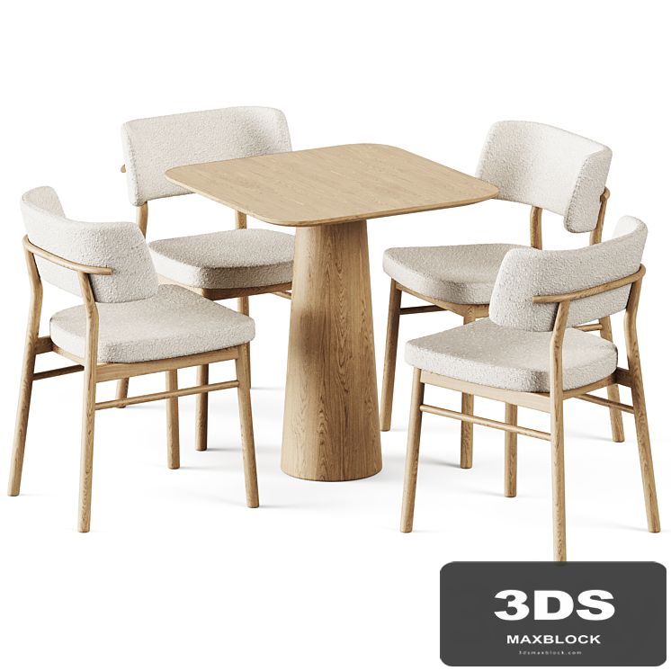 Table POV 460 S70 by Ton and Wooden Chair Marlen by TrabA