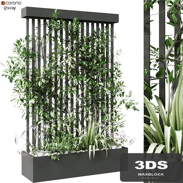 vertical plant in box set 124