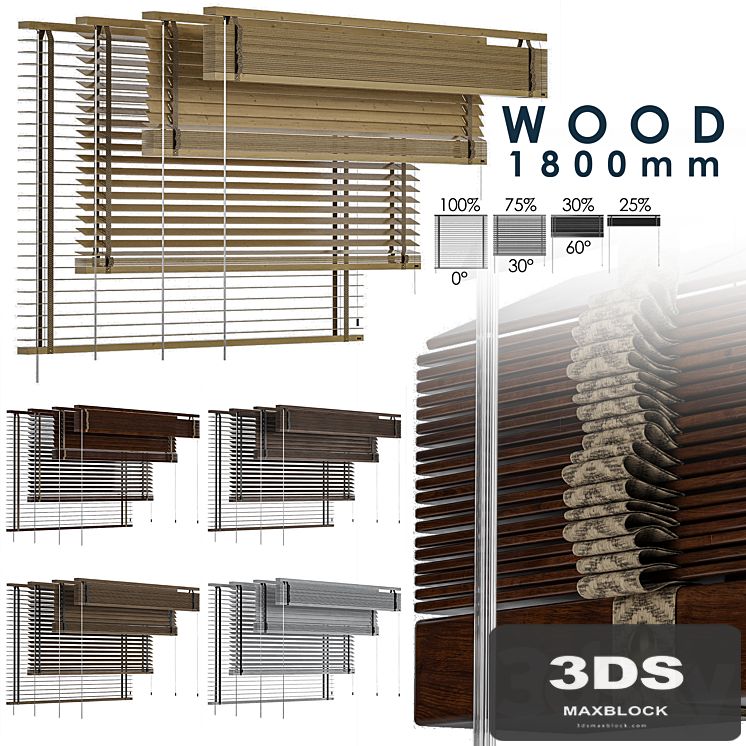 Wood Blind 1800 in 45mm