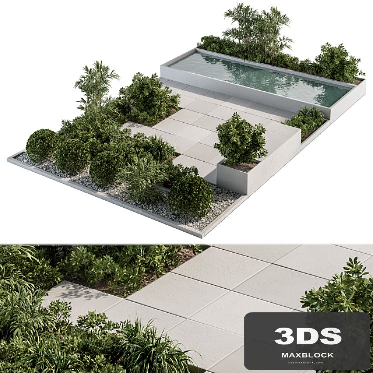 Backyard and Landscape Furniture Bench and Pound - Set 40