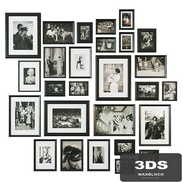 Family retro photo wall