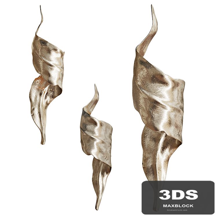 Golden wall sconce LEAF | VetviStore