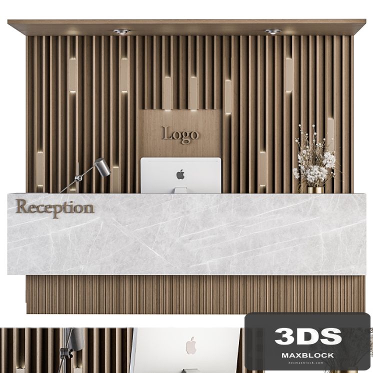 Reception Desk and Wall Decoration - Set 10