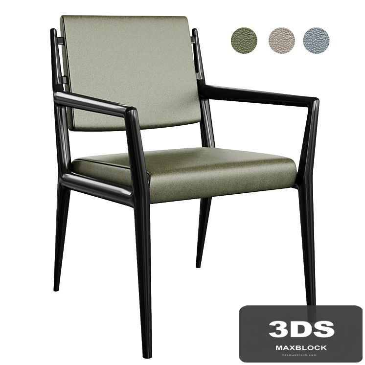 Côte table chair with armrests from the American factory Holly Hunt