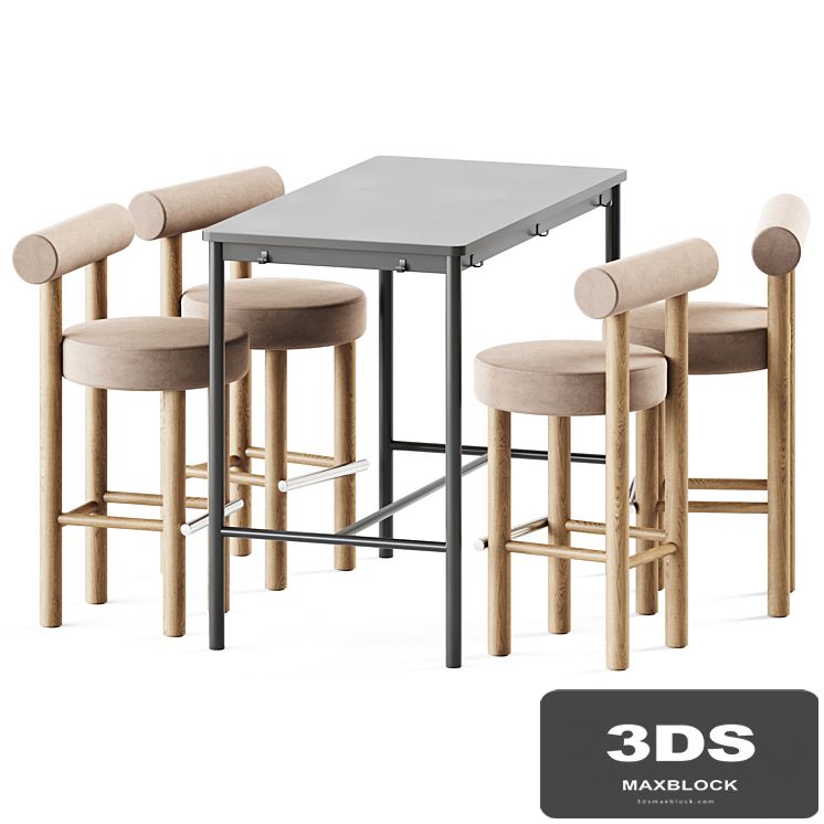 Tommaryd table by Ikea and Counter Bar Gropius CS2 by Noom